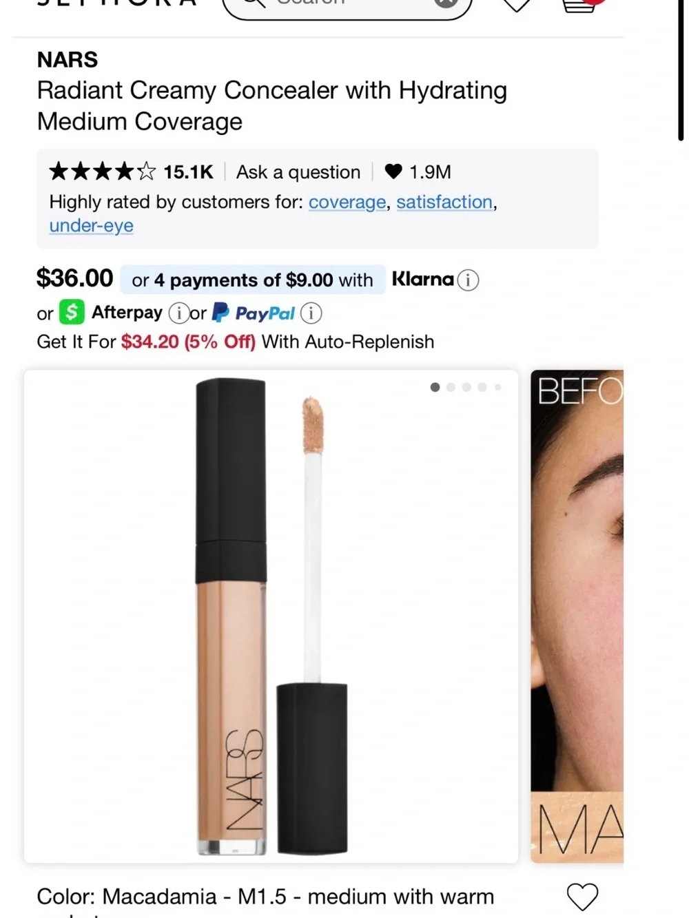 NARS Radiant Creamy Concealer - Macadamia (Beige)